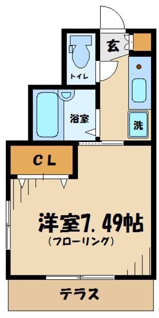 ルーブル参番館(1K/1階)の間取り写真
