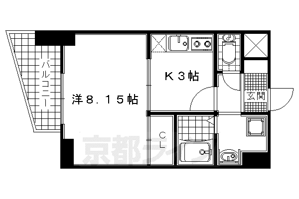 プレステージ参番館(1K/1階)の間取り写真