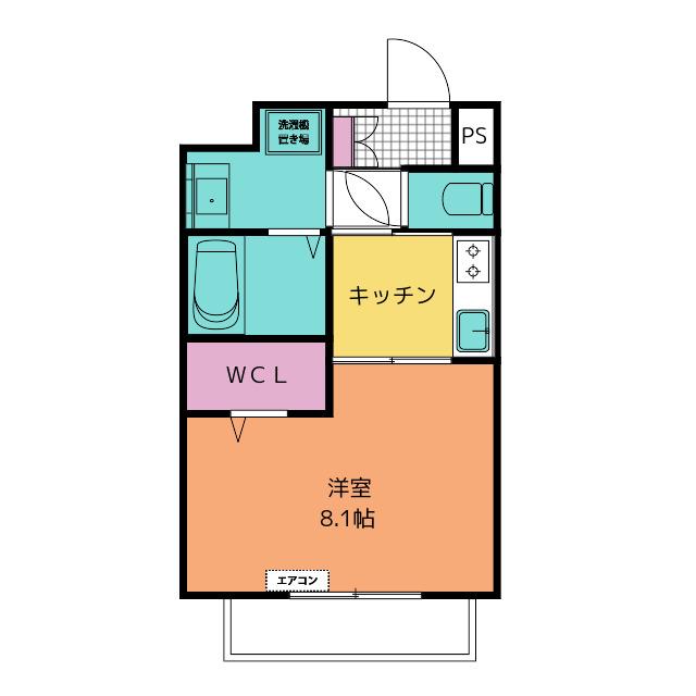 HI-OWN(1K/9階)の間取り写真