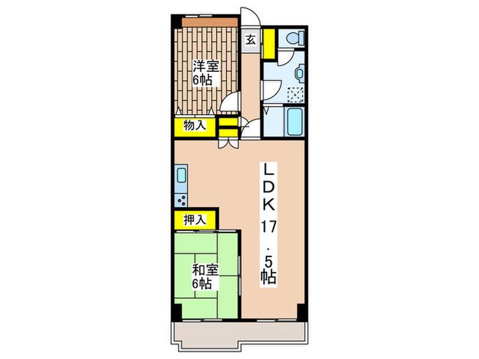 サンプラザ湘南(2LDK/10階)の間取り写真