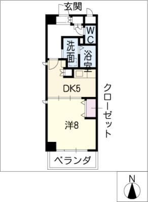 メルベーユKONDO(1DK/4階)の間取り写真