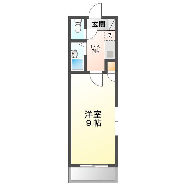 ENGLISH ROSE(1K/1階)の間取り写真