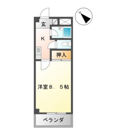 メゾン508(1K/3階)の間取り写真