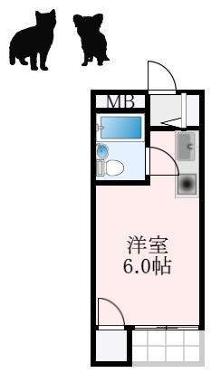 グラシアス堺(ワンルーム/2階)の間取り写真