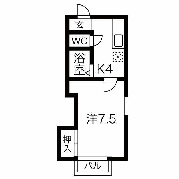 HIIRAGI神田町(1K/1階)の間取り写真