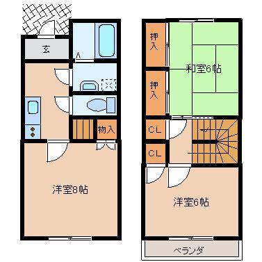 エクセル21(3K/1階)の間取り写真