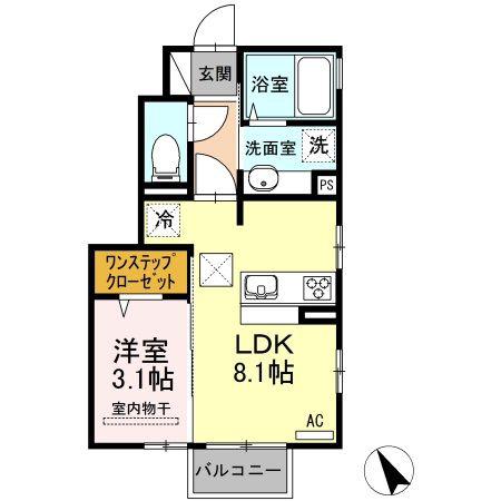 シャルマンハイツ(1LDK/1階)の間取り写真