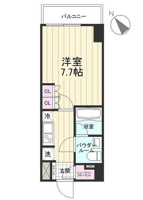AZEST立川Ⅱ(1K/8階)の間取り写真