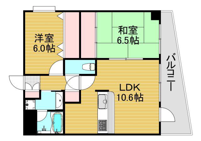 GRANDE CASA(2LDK/5階)の間取り写真