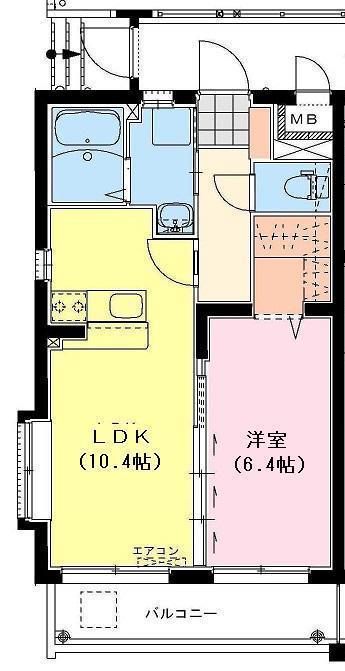 SKY DESIGN (1LDK/4階)の間取り写真