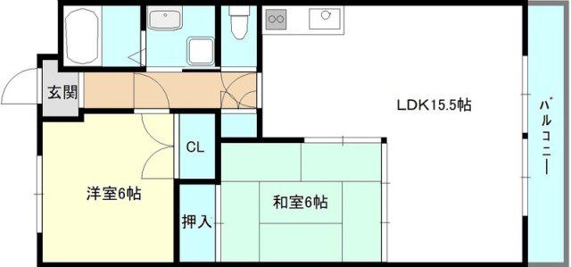 ヴィラ・プリマベーラ(2LDK/2階)の間取り写真