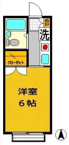 西戸部ダイヤモンドパレス(1K/4階)の間取り写真