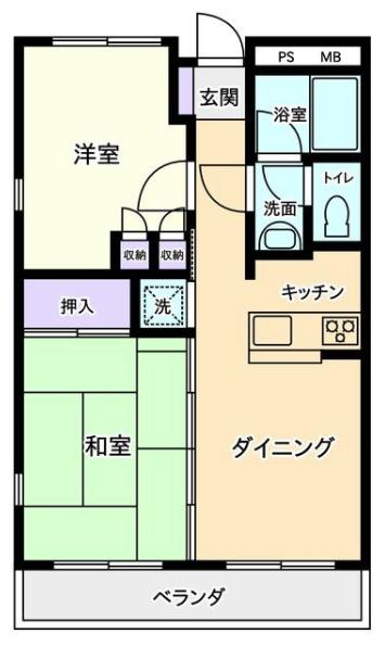 ＪＲ中央線 武蔵境駅 徒歩5分 2階建 築30年(2LDK/2階)の間取り写真