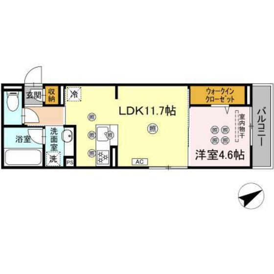 TAMURA西川口(1LDK/3階)の間取り写真