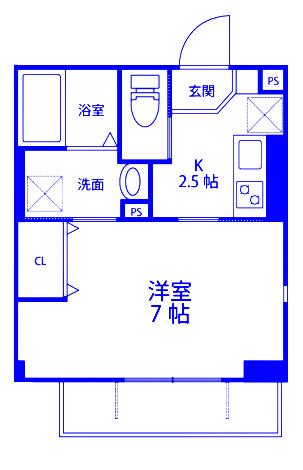 ラ・ミューズ(1K/3階)の間取り写真