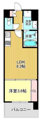ヴェルデ博多サウス(1LDK/3階)の間取り写真