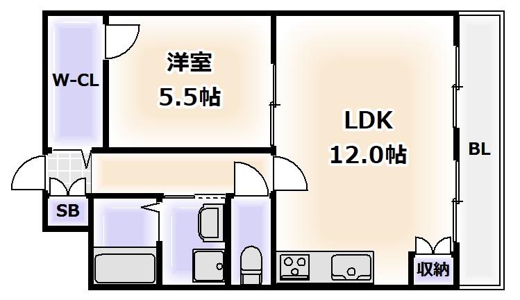 レインボーコートパートⅡ(1LDK/3階)の間取り写真