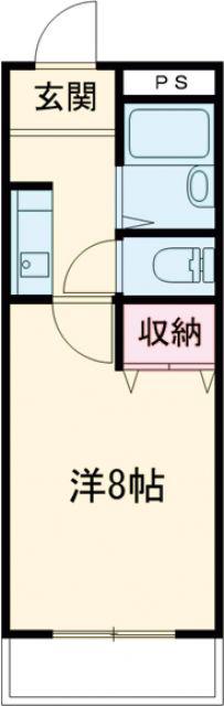 エクセレント中西(1K/2階)の間取り写真