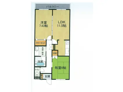 タウンコート駅南 108(2LDK/1階)の間取り写真