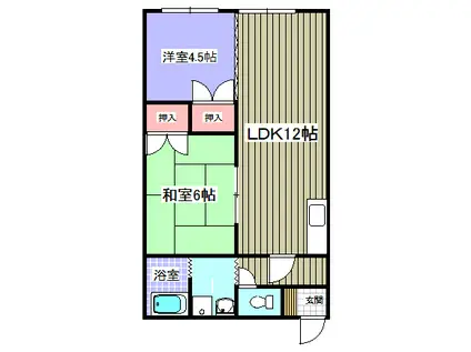 エイトコーポ2(2LDK/3階)の間取り写真