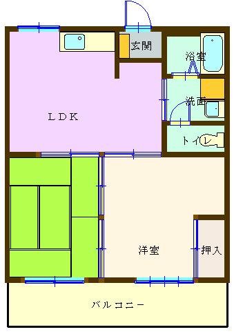 みずほハイツ(2LDK/1階)の間取り写真