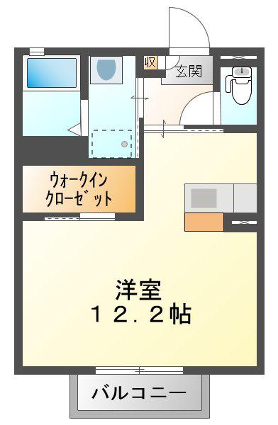 グランメール(ワンルーム/2階)の間取り写真