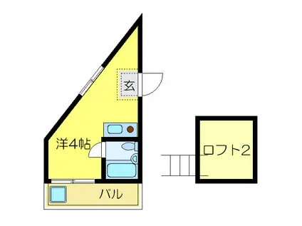 プルートゥII(1K/1階)の間取り写真