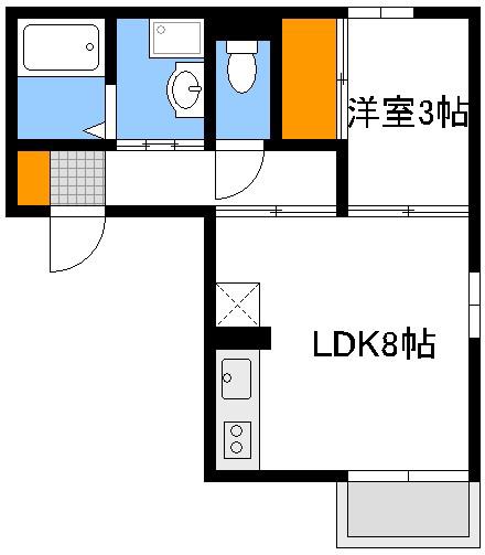 コスモ五日市(1LDK/1階)の間取り写真