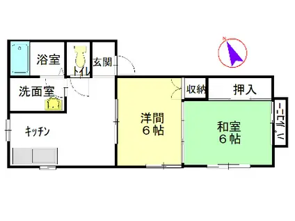 エスペランサ(2DK/1階)の間取り写真