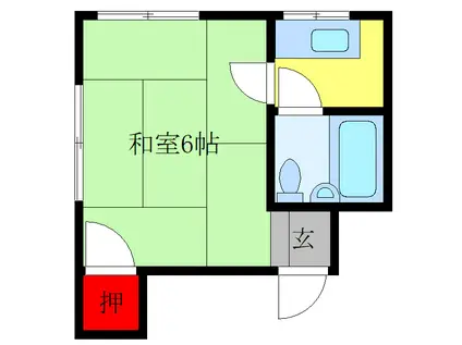 三商ハウス(1K/2階)の間取り写真