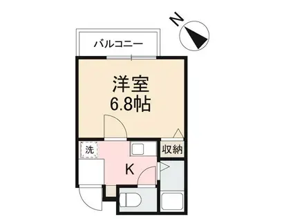 グロリアスハイム(1K/1階)の間取り写真