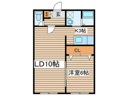 YEBISUマンション(1LDK/2階)の間取り写真