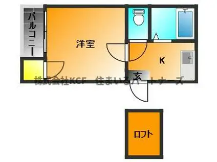 マキシム久留米駅西(1K/1階)の間取り写真