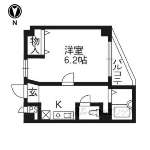 スペシャリー丸太町(1K/4階)の間取り写真