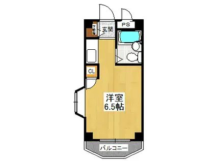 甲東園エクセルパートⅡ(ワンルーム/2階)の間取り写真