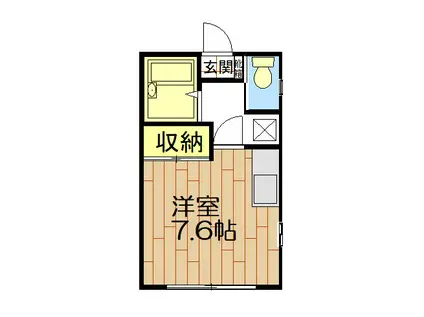 ハイツNANA(ワンルーム/1階)の間取り写真