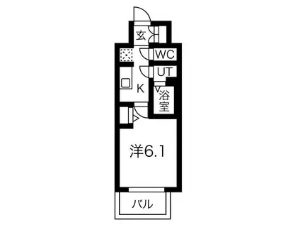 メイクス熱田神宮(1K/9階)の間取り写真