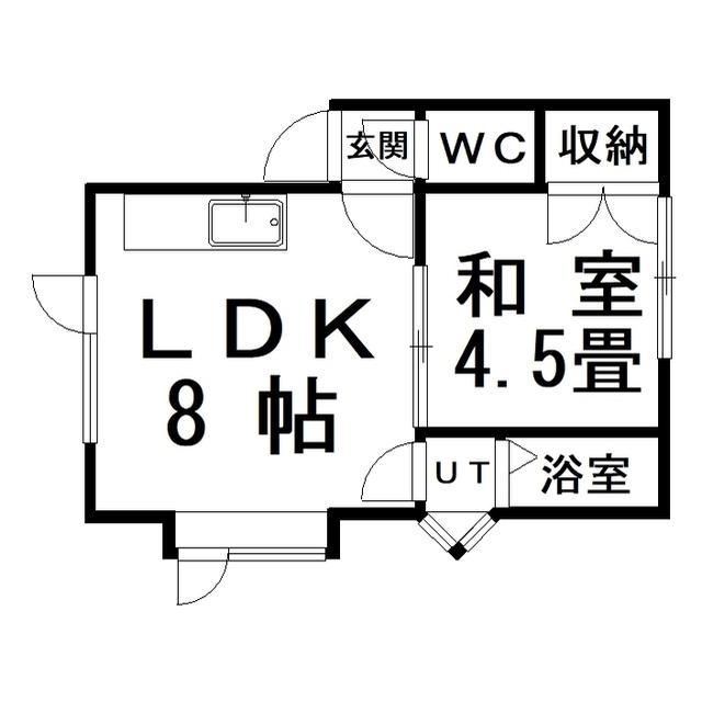 コーポレーションさとみ(1LDK/2階)の間取り写真