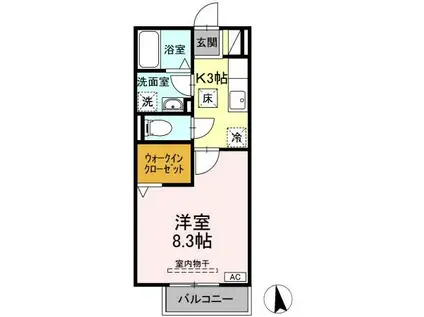 ボナンザ(1K/1階)の間取り写真