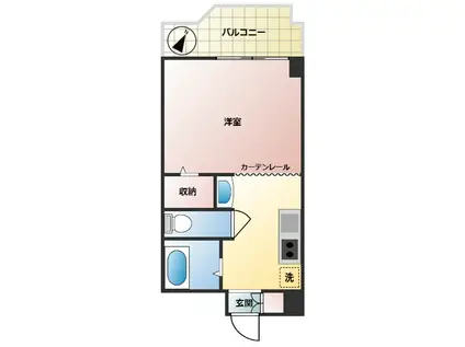 築地永谷コーポラス(ワンルーム/2階)の間取り写真