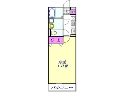 アムール日進Ⅱ(1K/2階)の間取り写真