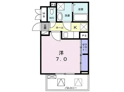 ミ カシータ(1K/2階)の間取り写真