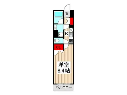ラフィスタ東武練馬(1K/2階)の間取り写真