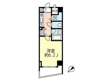 グランヴァンタクティス横濱(1K/1階)の間取り写真