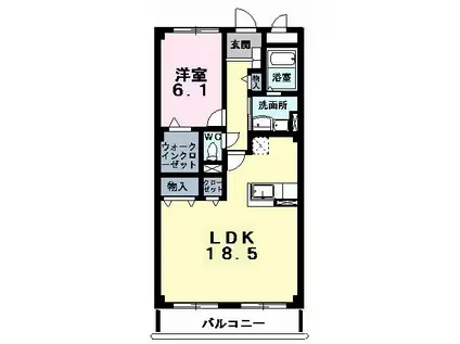 スプリングロードAKASAKA(1LDK/6階)の間取り写真