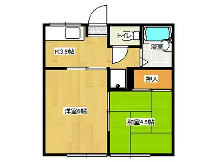 高橋レピュート(2K/1階)の間取り写真