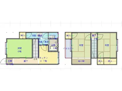 ハイムサンシャイン(3K/1階)の間取り写真