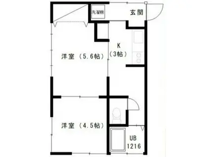 中原荘(2K/2階)の間取り写真