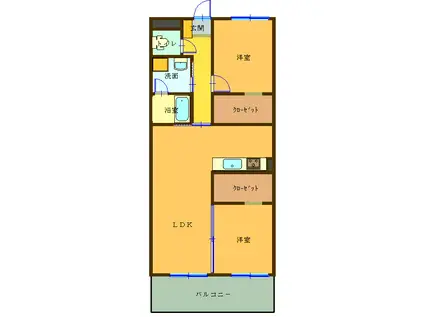 P-ARK MUSASHI 9(2LDK/2階)の間取り写真