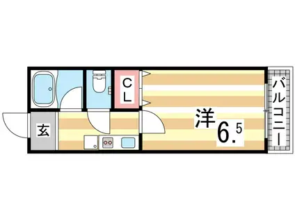 相互ハイツ(ワンルーム/4階)の間取り写真